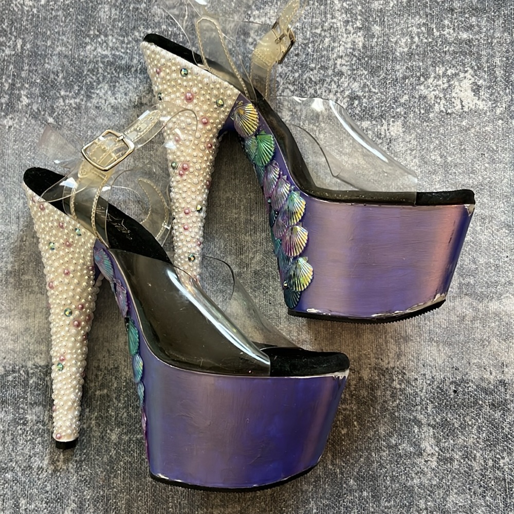 Gorgeous Custom Mermaid 7” Pleasers sz 8!!
